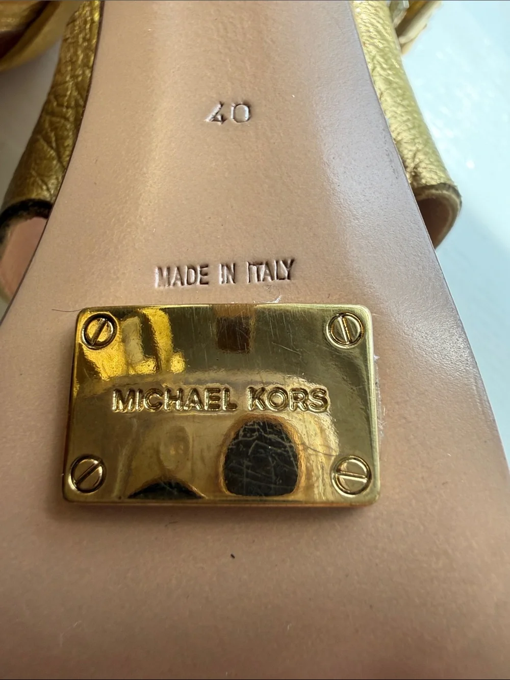 Michael Kors Metallic Gold Strappy Platform Heels